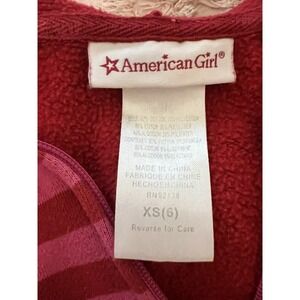 VTG American Girl Youth Full Zipper Hoodie Jacket Size 6 Pink Red Stripes Star
